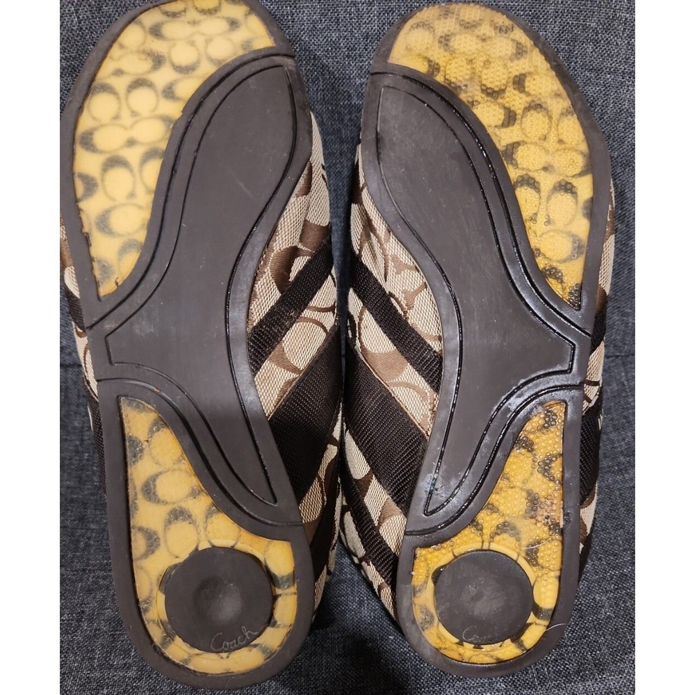 Vintage Y2K Coach Henrietta Brown Signature C Jacquard Suede Sneakers Womens 8 M - Picture 9 of 9